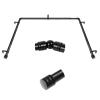 Bay Window Curtain Rods, HOTOZON 7/8 Inch Heavy Duty Curtain Rods for Bay Windows 48-84 Inch(Center Rod), 32-58 Inch Side Rods for Windows, Black, Decorative Drapery Rod with End Cap Finials view 1