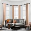 Bay Window Curtain Rods, HOTOZON 7/8 Inch Heavy Duty Curtain Rods for Bay Windows 48-84 Inch(Center Rod), 32-58 Inch Side Rods for Windows, Black, Decorative Drapery Rod with End Cap Finials view 2