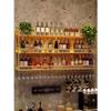 SilteD Wall Mounted Wine Rack Wine Glass Rack with Light Strip- Bottle & Goblet Glass Holder 3-Tiers Metal Wall Mounted Wine Holder, for Bar, Home, Dining Room,/Gold/80 * 25 * 90Cm view 2