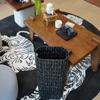 Coeusy 5 Gallon Wicker Trash Can,Black Bathroom Trash Can,Wicker Trash Basket with Handles,Handwoven Small Waste Basket for Bathroom,Bedroom,Kitchen,Office,20 Liters view 4