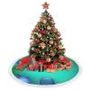 48 Inch Buffalo Plaid Check Christmas Tree Skirt,Tree Skirt Mat Decor for Xmas Party Decoration Supplies,Teal Blue Print view 4