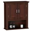 ChooChoo Wood Wall Cabinet with Doors, Medicine Cabinet with Adjustable Shelves Over The Toilet, Rustic Cabinet Wall Mounted for Bathroom, Kitchen, Living Room, Dark Cherry view 1