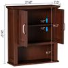 ChooChoo Wood Wall Cabinet with Doors, Medicine Cabinet with Adjustable Shelves Over The Toilet, Rustic Cabinet Wall Mounted for Bathroom, Kitchen, Living Room, Dark Cherry view 3