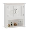 ChooChoo Wood Wall Cabinet with Doors, Medicine Cabinet with Adjustable Shelves Over The Toilet, Hanging Cabinet Wall Mounted for Bathroom, Kitchen, Living Room, White view 1