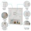 ChooChoo Wood Wall Cabinet with Doors, Medicine Cabinet with Adjustable Shelves Over The Toilet, Hanging Cabinet Wall Mounted for Bathroom, Kitchen, Living Room, White view 4