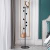 SKVLF Garment Rack Metal Coat Rack With Marble Base, Freestanding Coat Hanger With 8 Hooks For Hanging Hat, Bag, Space Saving Coat Tree Stand For Entryway Bedroom And Office, 32x170CM(Color:Black) view 2