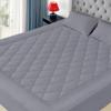 HOMTEC Full Mattress Pad Cotton Quilted Cover, 8-22" Deep Pocket, Gray view 1