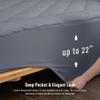 HOMTEC Full Mattress Pad Cotton Quilted Cover, 8-22" Deep Pocket, Gray view 2