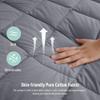 HOMTEC Full Mattress Pad Cotton Quilted Cover, 8-22" Deep Pocket, Gray view 3