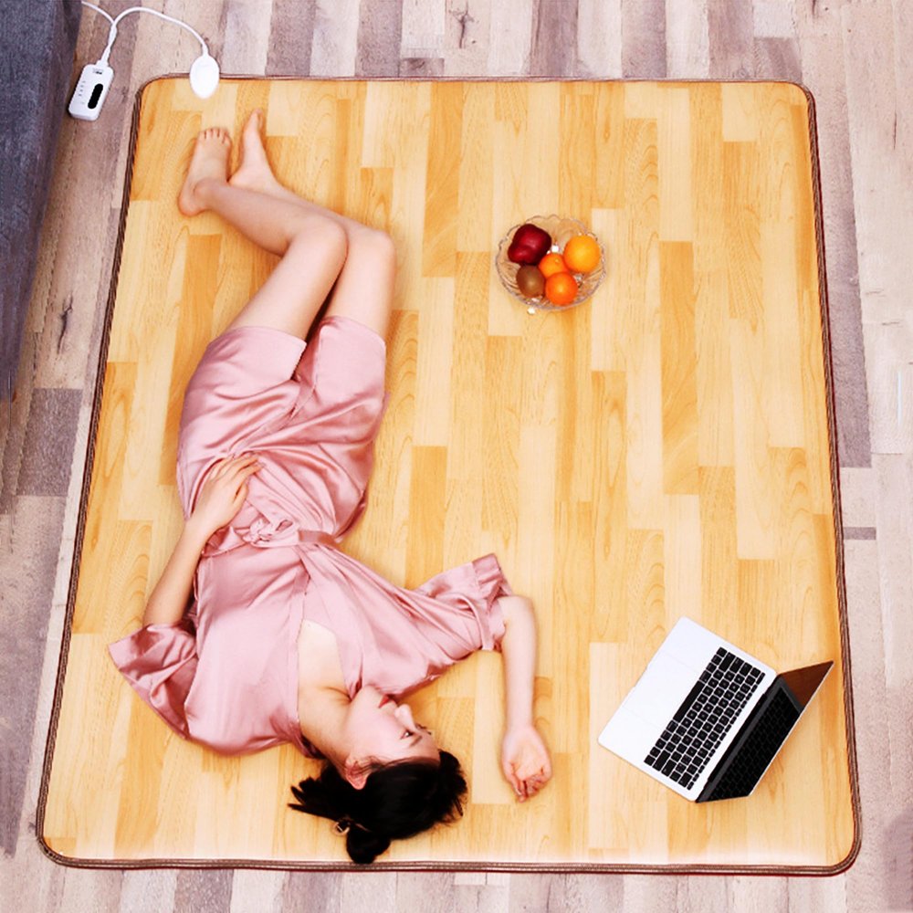 MOFGOE Large Heated Floor Mats, Electric Floor Heater with 60 Gear Adjustment Temperature, Heated Floor Rug with 12 Hour Timing, for Indoor Use House Inside,200x250cm