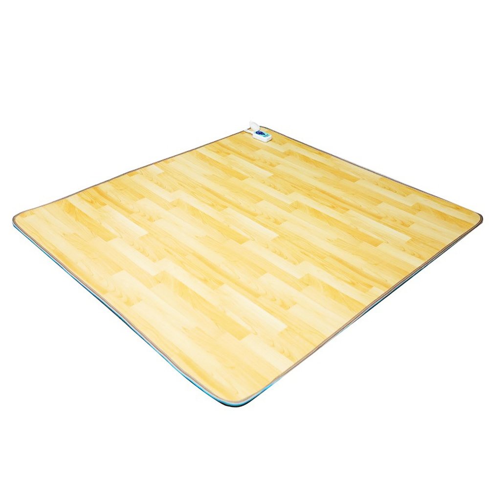 MOFGOE Electric Heated Floor Mats - Large Heated Area Rug, Wood Grain Floor Heater, Heating Pad Under Desk, 60 Gear Adjustment /12 Hour Timing, for Office and Home,150x300cm