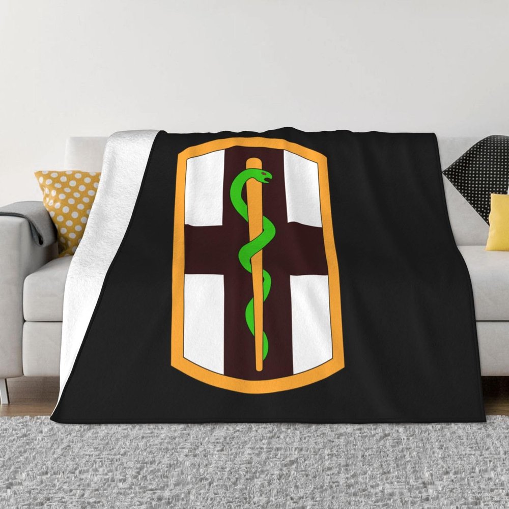 1st Medical Brigade Blanket Ultra Soft Flannel Blankets for Office Lightweight Quilt