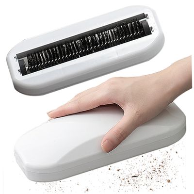 Wedhapy Crumb Sweeper Carpet Brush Carpet Sweeper 2PCS Handheld Rolling Ergonomic Pp Bristle Nutshell Crumb Brush Abs Cleaning Crumber for Table Bed Sofa Carpet