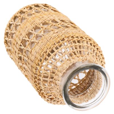 ABOOFAN Rattan Woven Flower Vase Decorative Vase for Flowers Rustic Rattan Wall Decor