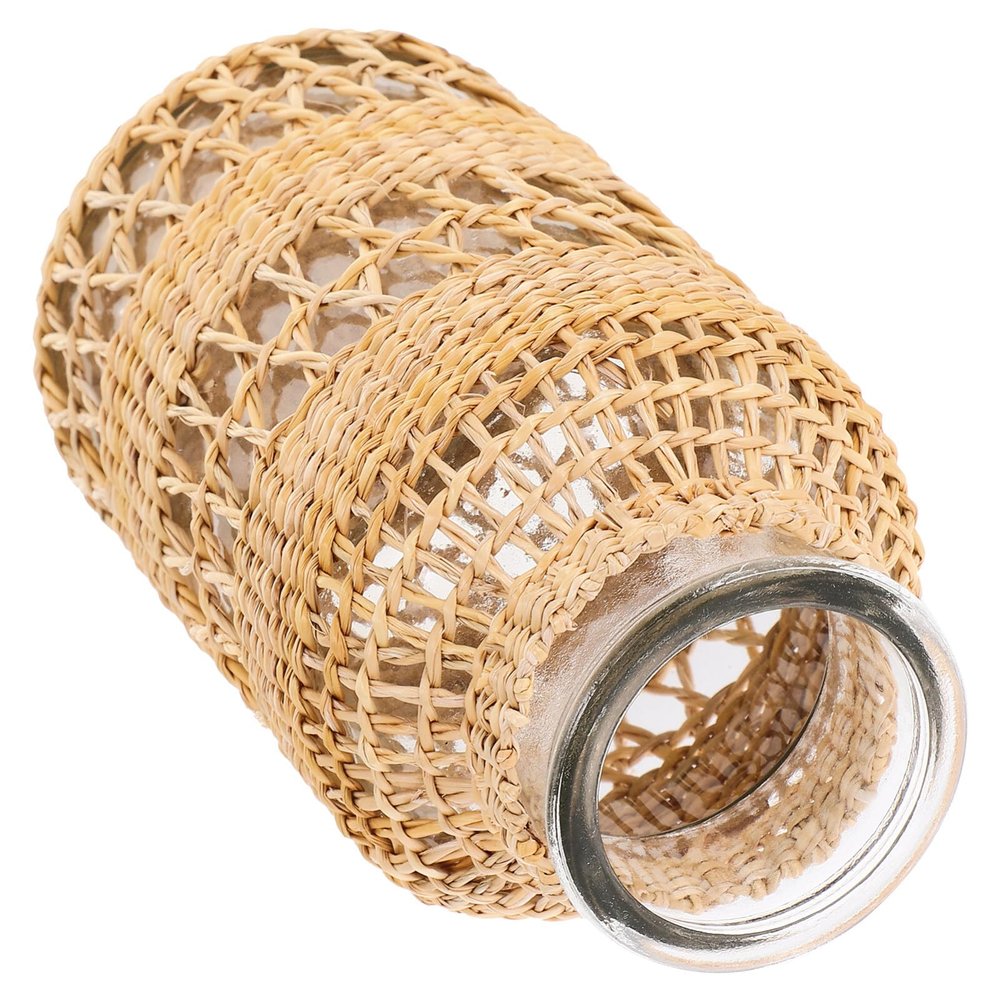 ABOOFAN Rattan Woven Flower Vase Decorative Vase for Flowers Rustic Rattan Wall Decor