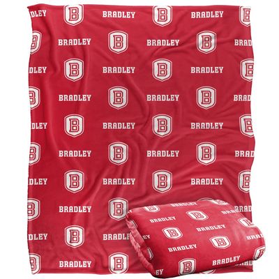 Bradley University Blanket, 60"x80" Logo Pattern Silky Touch Super Soft Throw Blanket