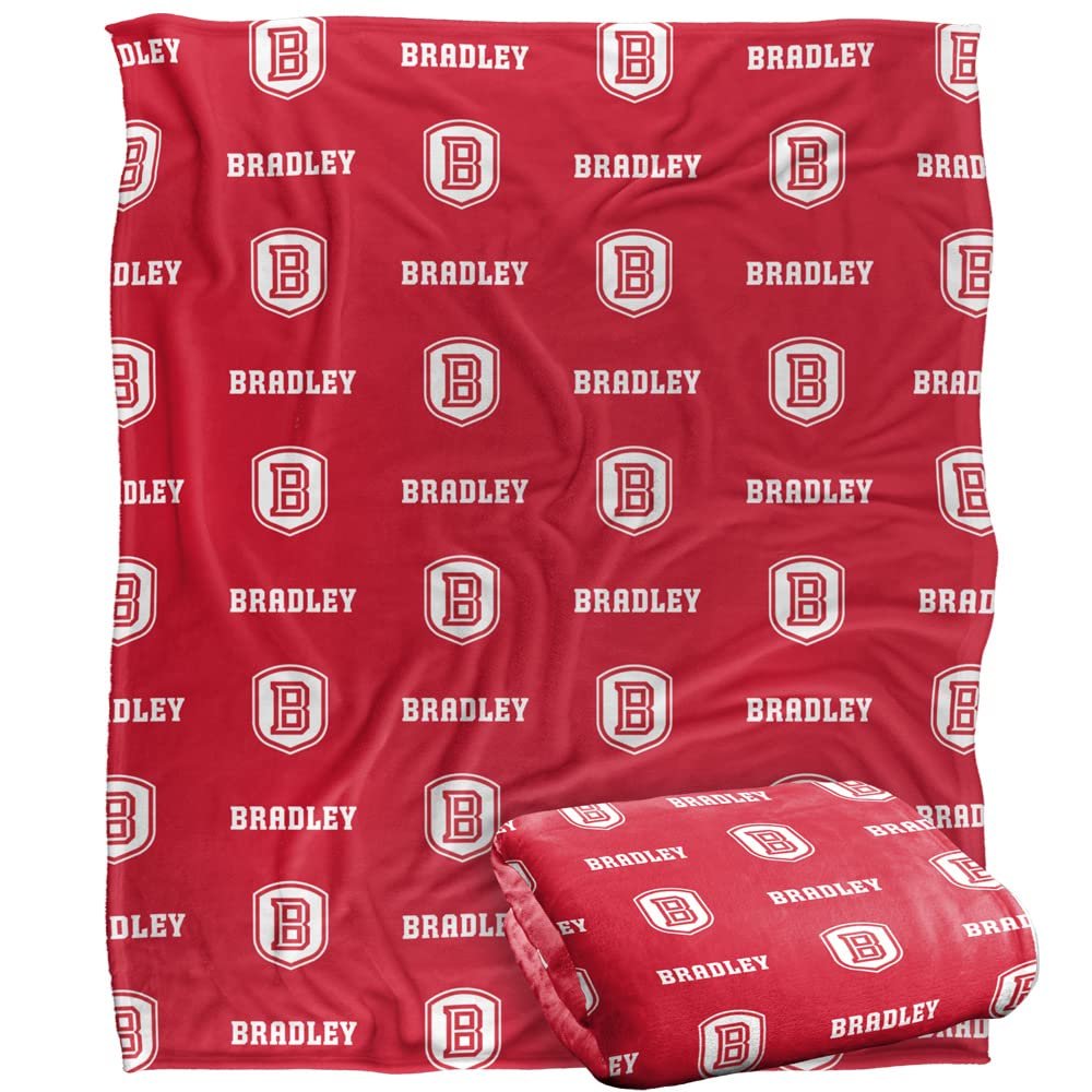 Bradley University Blanket, 60"x80" Logo Pattern Silky Touch Super Soft Throw Blanket