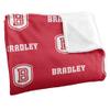 Bradley University Blanket, 60"x80" Logo Pattern Silky Touch Super Soft Throw Blanket view 3