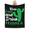 Keep Calm and Drink Tequila Throw Blanket for Couch Bed Sofa Soft and Comfortable Blankets 40"x30" Anti-Pilling Flannel Blanket view 1