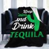 Keep Calm and Drink Tequila Throw Blanket for Couch Bed Sofa Soft and Comfortable Blankets 40"x30" Anti-Pilling Flannel Blanket view 2