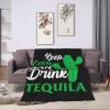 Keep Calm and Drink Tequila Throw Blanket for Couch Bed Sofa Soft and Comfortable Blankets 40"x30" Anti-Pilling Flannel Blanket view 3