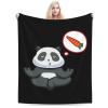 Cute Panda Meditating on Carrots Throw Blanket for Couch Bed Sofa Soft and Comfortable Blankets 40"x30" Anti-Pilling Flannel Blanket view 1