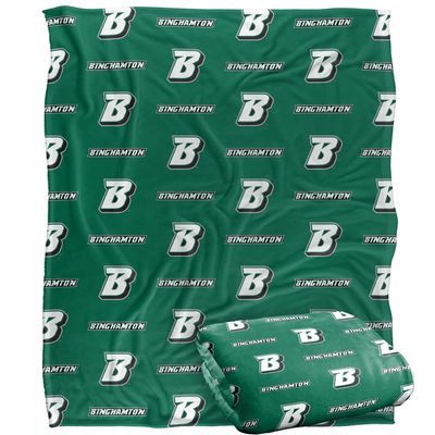 Binghamton University Blanket, 60"x80" Logo Pattern Silky Touch Super Soft Throw Blanket