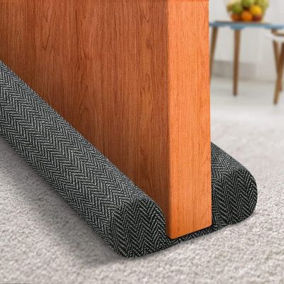 BAHREL Twin Door Draft Stopper, Under Door Draft Noise Blocker, Adjustable Size 32"" to 38"" Weather Stripping, Waterproof Door Draft Guard for Exterior & Interior Doors (Color : Black)