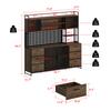 ECACAD 70.9" L Sideboard Buffet Storage Cabinet with Hutch, Pegboard, 4 Metal Mesh Doors, 6 Drawers & Shelves, Kitchen Pantry Cupboard for Living Room, Dining Room, Black & Rustic Brown view 2