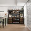 ECACAD 70.9" L Sideboard Buffet Storage Cabinet with Hutch, Pegboard, 4 Metal Mesh Doors, 6 Drawers & Shelves, Kitchen Pantry Cupboard for Living Room, Dining Room, Black & Rustic Brown view 4