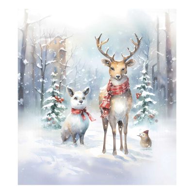 ALAZA Painting Deer Merry Christmas Dishwasher Magnet Cover Sticker Decorative Refrigerator Magnet Panel Decal Cover for Home Kitchen Appliance Decor
