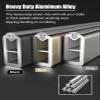 BBHW Closet Rod Square Wardrobe Bar with Non-Slip Strip, Heavy Duty Clothes Hanger Bar, Black Cuttable Closet Pole, Wall Mounted Garment Organizer Rack (Size : 80cm(31 1/2") Length) view 3
