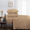 DIFFERENT SHEETING Bed Sheets - 4 Piece 100% Egyptian Cotton 16" Inch Deep Pocket, 400 Thread Count Sheets & Pillowcases, Hotel Luxury Sateen Weave Bed Sheets, Taupe Solid,Queen Size. view 2