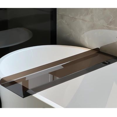 GZHERVICES Acrylic Tub Caddy Bath Tub Table, Crystal Bathtub Storage Rack, Shower Bathtub Tray, Bath Organizer Tub Shelf, for Placing Wine Glass Soap Dish Tablet Book (Color : Brown, Size : 75x20cn)