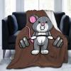 Cute Mouse Holding a Barbell Throw Blanket for Couch Bed Sofa Soft and Comfortable Blankets 50"x40" Anti-Pilling Flannel Blanket view 2