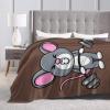 Cute Mouse Holding a Barbell Throw Blanket for Couch Bed Sofa Soft and Comfortable Blankets 50"x40" Anti-Pilling Flannel Blanket view 4
