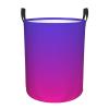 Purple and Pink Ombre Design Laundry Basket Waterproof Collapsible Laundry Hamper with Durable Handle Circular Storage Basket Dirty Clothes Organizer Bag for Kids Bathroom Bedroom Dorm view 1