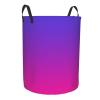 Purple and Pink Ombre Design Laundry Basket Waterproof Collapsible Laundry Hamper with Durable Handle Circular Storage Basket Dirty Clothes Organizer Bag for Kids Bathroom Bedroom Dorm view 2