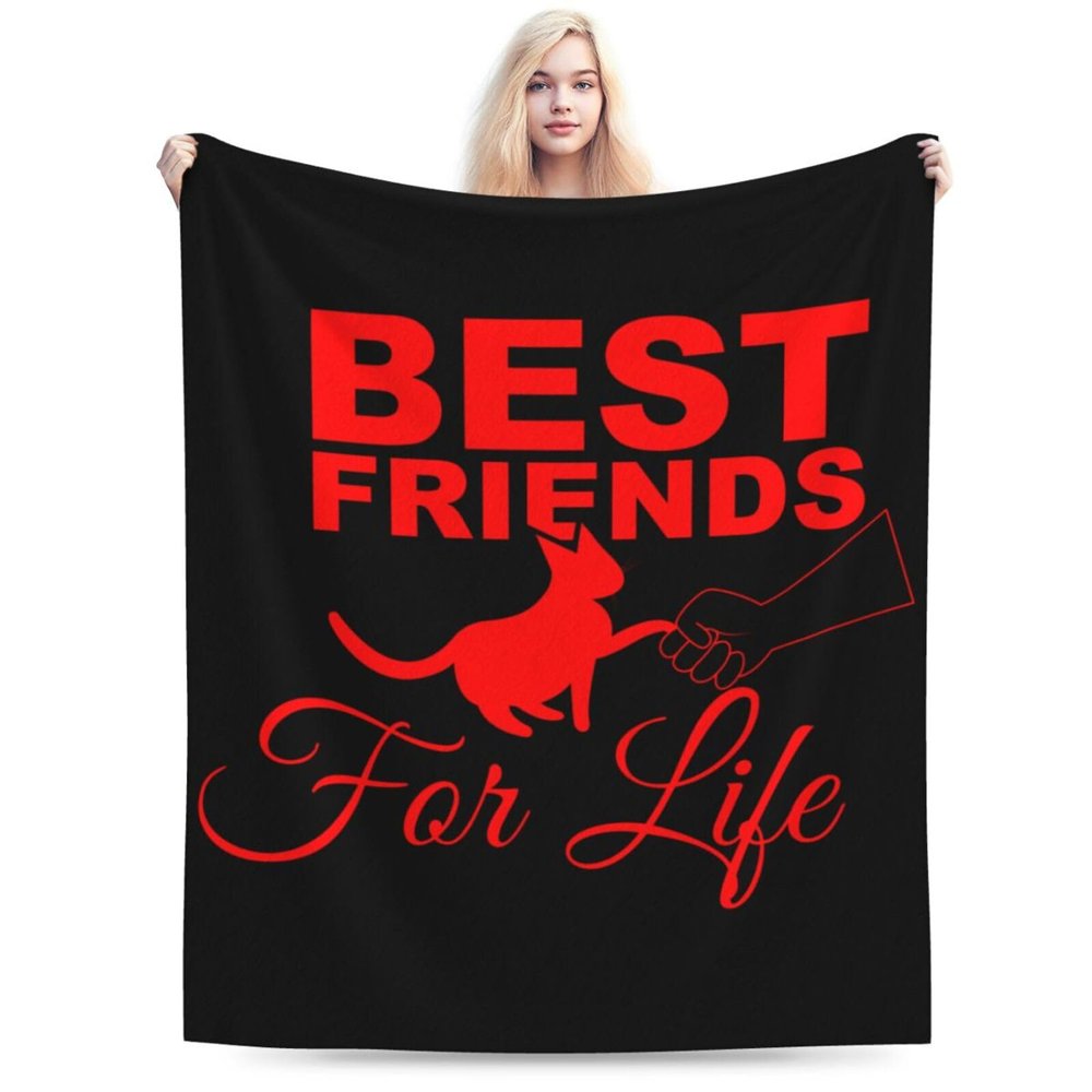 Best Friends for Life Throw Blanket for Couch Bed Sofa Soft and Comfortable Blankets 80"x60" Anti-Pilling Flannel Blanket