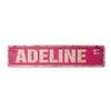 Adeline Vintage Aluminum Street Sign Childrens Name Room Metal Sign Rustic Metal tin | Indoor/Outdoor | 24" Wide view 1