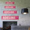 Adeline Vintage Aluminum Street Sign Childrens Name Room Metal Sign Rustic Metal tin | Indoor/Outdoor | 24" Wide view 2