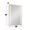 30x20 inch LED Bathroom Medicine Cabinet Surface Mounted Cabinets with Lighted Mirror White Left Open view 2