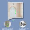30x20 inch LED Bathroom Medicine Cabinet Surface Mounted Cabinets with Lighted Mirror White Left Open view 4