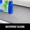 GORILLA GRIP Waterproof Silicone Under Sink Mat with Raised Lip for Kitchen and Bathroom, 34 x 22 in, Cabinet Shelf Liner Stay in Place Mats Dishwasher Safe Drawer Liner, Organizer Tray, Gray view 3
