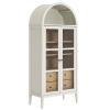 Modway EEI-6639-WHI-OAK Nolan Tall Arched Storage Display Cabinet, White Oak view 1