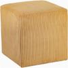 Meridian Furniture 446Yellow Roy Collection Modern | Contemporary Ottoman/Stool with Soft Yellow Microsuede Fabric with Courdoroy Texture, 16.5" W x 16.5" D x 16.5" H, Yellow view 4