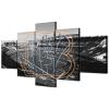 (100X175CM/5PCS) Frame Canvas Print Poster - American football Cincinnati Field Stadium with Neon Bengals badge - Original Black and White Sports Wall Art for Home and Office Decor view 1