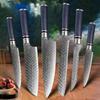 6 Pcs Knife Set 67 Layers Damascus Steel VG10 Kitchen Chef Knife Set Professional Sharp Cooking Knife Set,Suitable for Professional Chefs, Culinary Experts and Home Cooks view 1