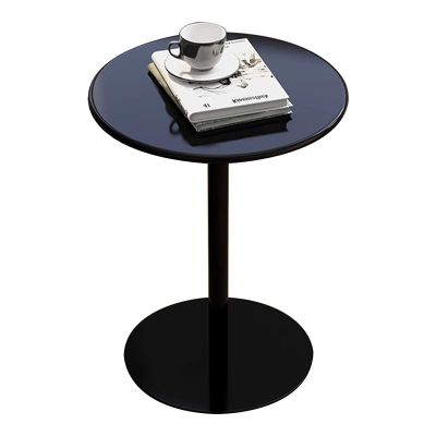 Gaommini Round End Table Black Metal Cocktail Bar Table High Top Side Table Breakfast Dining Table for Living Room Bedroom, 2-Tier Tall Bistro Pub Table (Size : 40x40x50cm)
