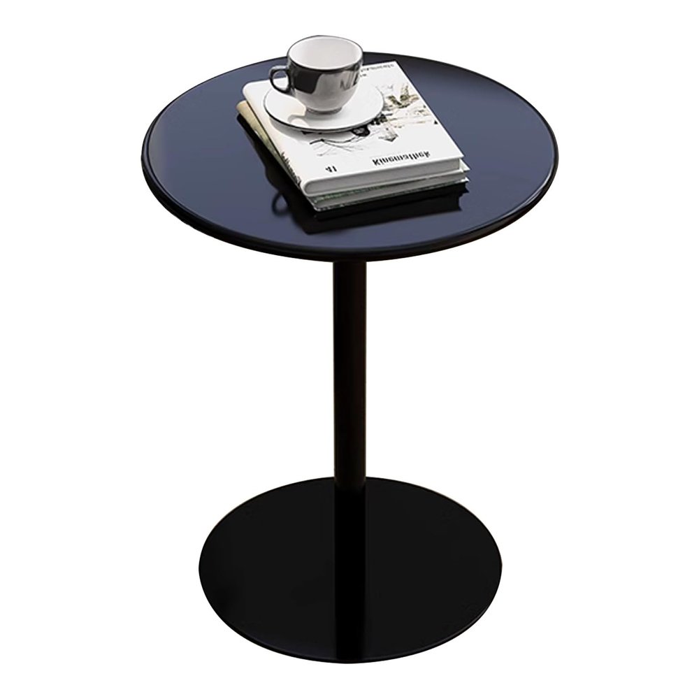 Gaommini Round End Table Black Metal Cocktail Bar Table High Top Side Table Breakfast Dining Table for Living Room Bedroom, 2-Tier Tall Bistro Pub Table (Size : 40x40x50cm)